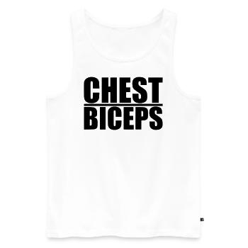 ChestBiceps - Männer Premium Bio Tank Top - Weiß - Vorne - Michal (187cm)