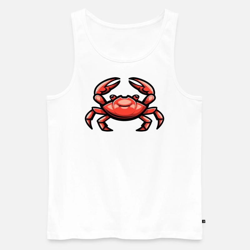 Krebs Krabbe Comic - Männer Premium Bio Tank Top - Weiß