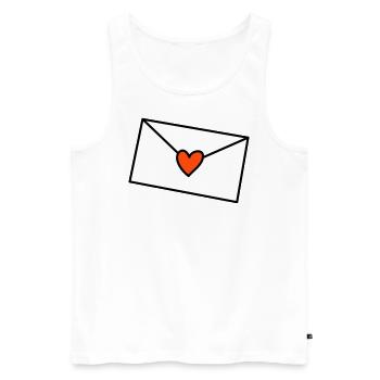 Brief Herz dreifarbig - Männer Premium Bio Tank Top - Weiß - Vorne - AI Model Male 178 light (178cm)