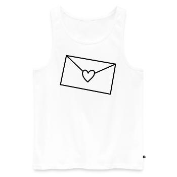 Brief Herz - Männer Premium Bio Tank Top - Weiß - Vorne - AI Model Male 178 light (178cm)
