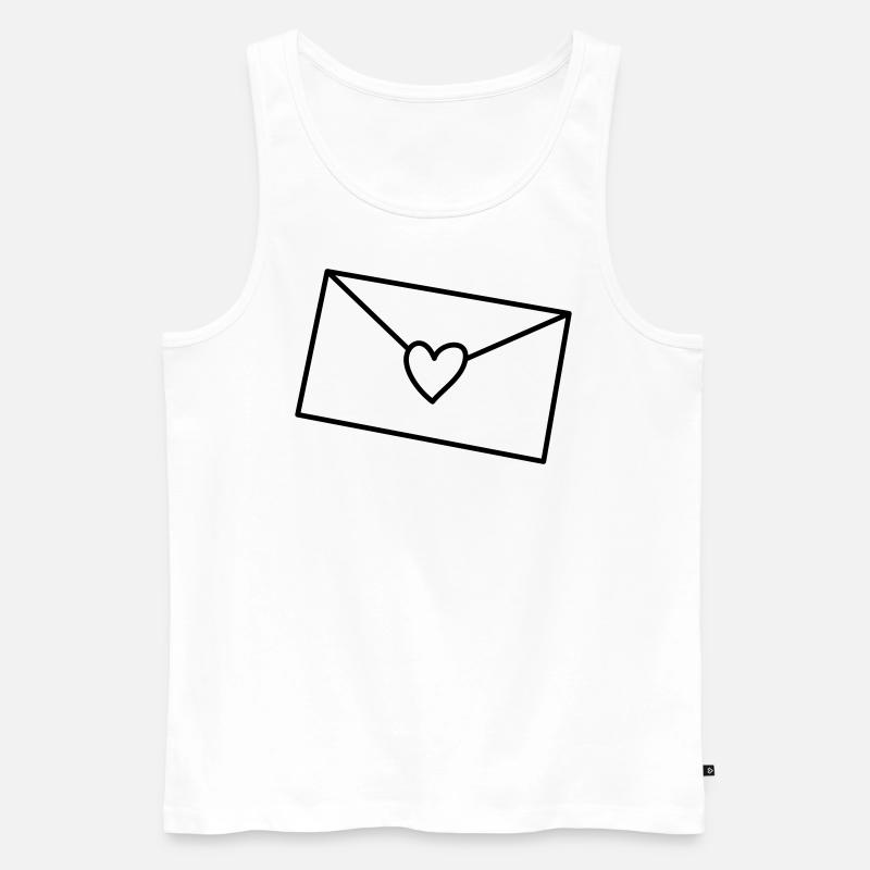 Brief Herz - Männer Premium Bio Tank Top - Weiß