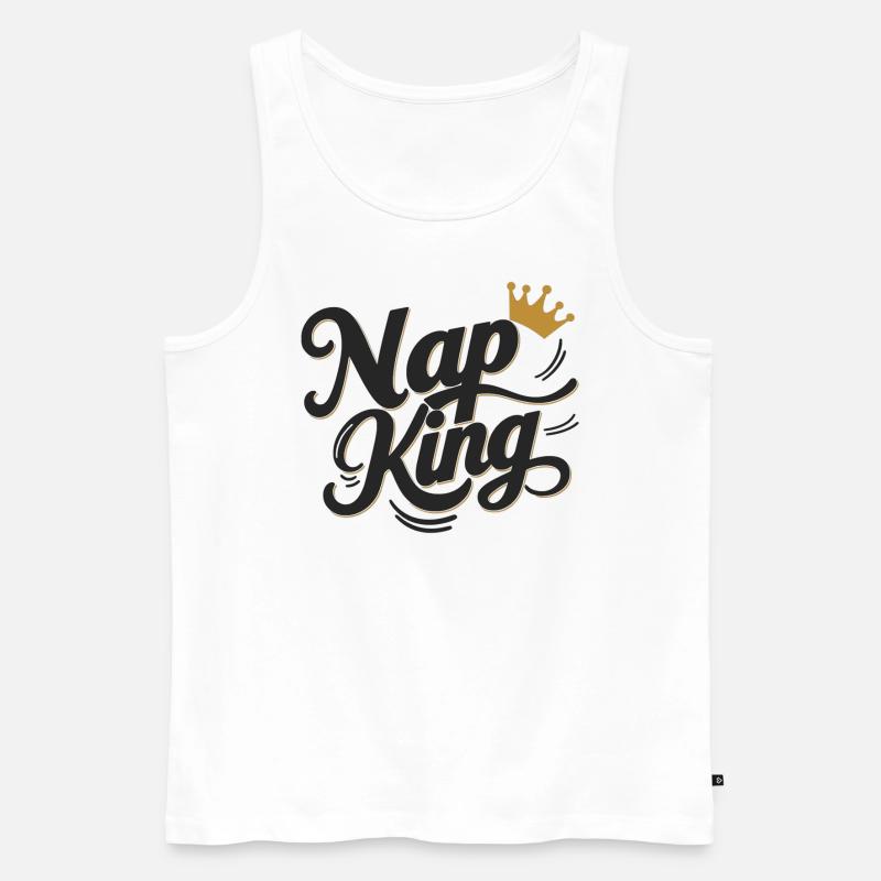 Nap King - Männer Premium Bio Tank Top - Weiß