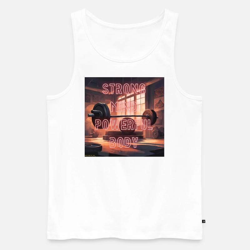 Strong mind - Männer Premium Bio Tank Top - Weiß