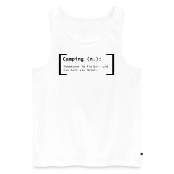 Camping - Abenteuer im Freien - Männer Premium Bio Tank Top - Weiß - Vorne - Michal (187cm)