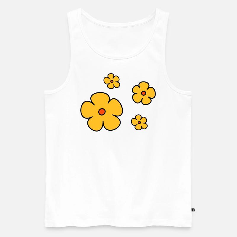 Blumen dreifarbig - Männer Premium Bio Tank Top - Weiß