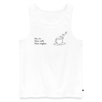 Ma vie, Mon café, Mes règles - Männer Premium Bio Tank Top - Weiß - Vorne - AI Model Male 178 light (178cm)