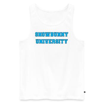 Snowbunny University - Men's Premium Organic Tank Top - white - Front - Michal (187cm)