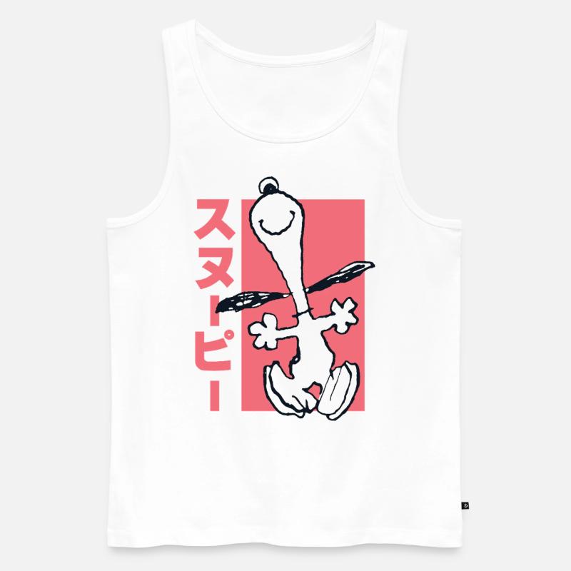 Peanuts Design Mit Rennendem Snoopy Lustig - Männer Premium Bio Tank Top - Weiß