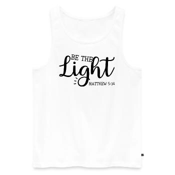 Licht der Welt - Männer Premium Bio Tank Top - Weiß - Vorne - Michal (187cm)