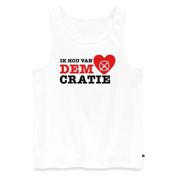 Ik Hou van Democratie - Männer Premium Bio Tank Top - Weiß - Vorne - AI Model Male 178 light (178cm)