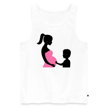 Schwanger mit Sohn - Männer Premium Bio Tank Top - Weiß - Vorne - Michal (187cm)