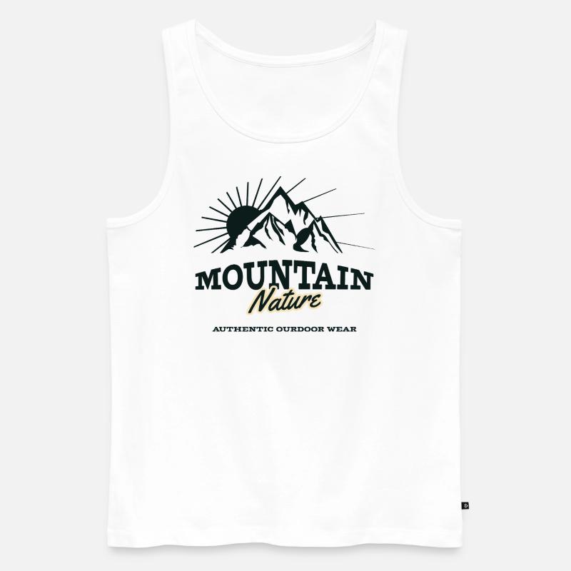 Mountain Nature - Männer Premium Bio Tank Top - Weiß