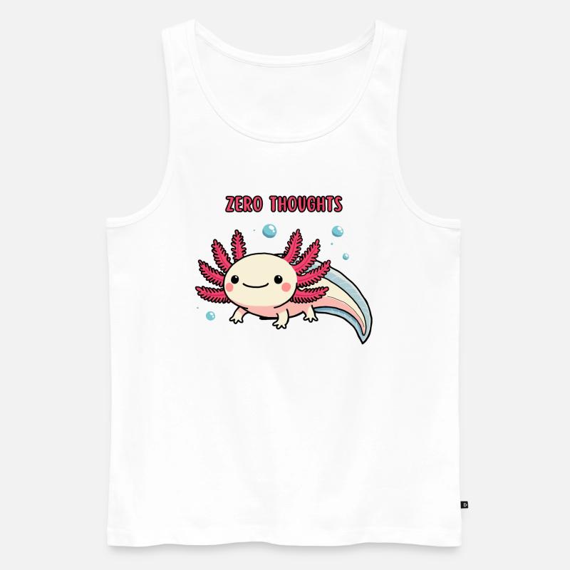 Axolotl - Zero thoughts - Männer Premium Bio Tank Top - Weiß