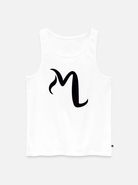 Letter M - Männer Premium Bio Tank Top - Weiß