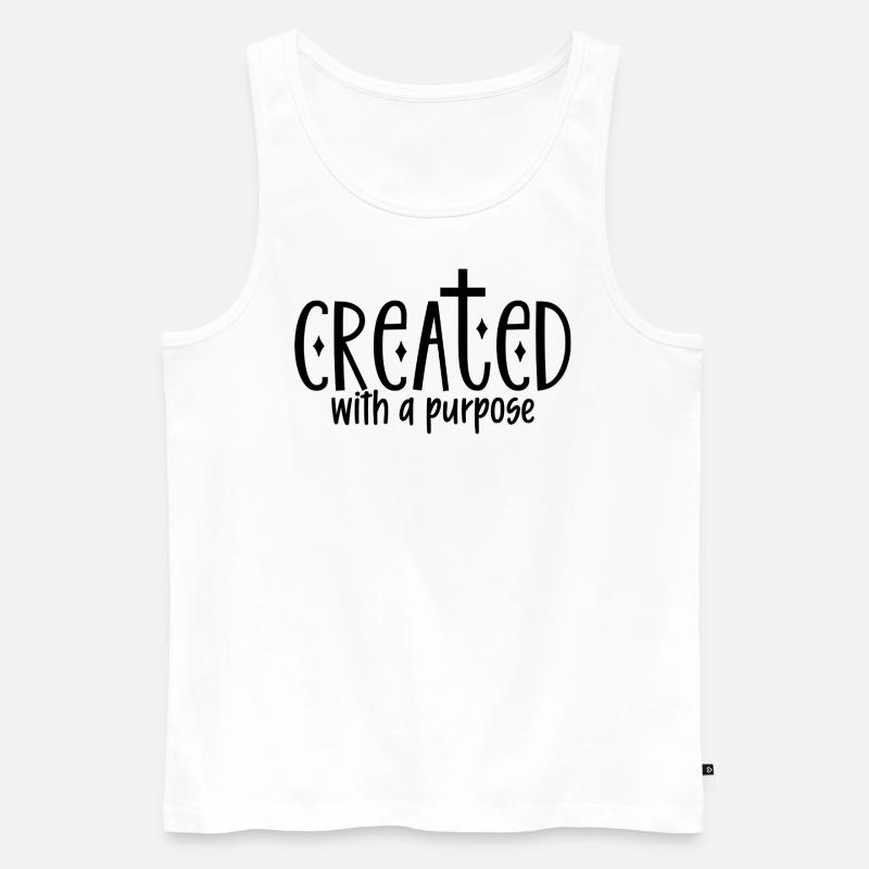 Created With A Purpose - Männer Premium Bio Tank Top - Weiß