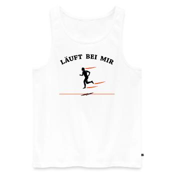 Laufen - Männer Premium Bio Tank Top - Weiß - Vorne - Michal (187cm)