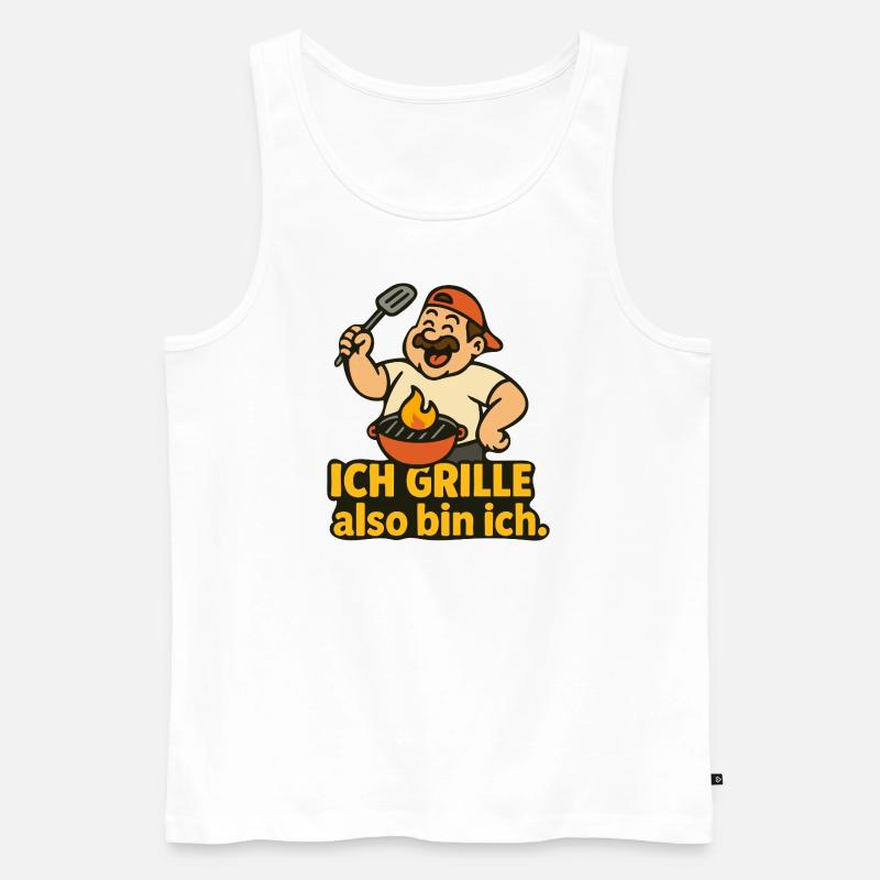 Ich grille, also bin ich. - Männer Premium Bio Tank Top - Weiß