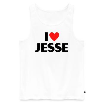 I Love Jesse Red Heart Love Fan Gift - Men's Premium Organic Tank Top - white - Front - AI Model Male 178 light (178cm)