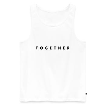 together partner tshirt - Männer Premium Bio Tank Top - Weiß - Vorne - AI Model Male 178 light (178cm)
