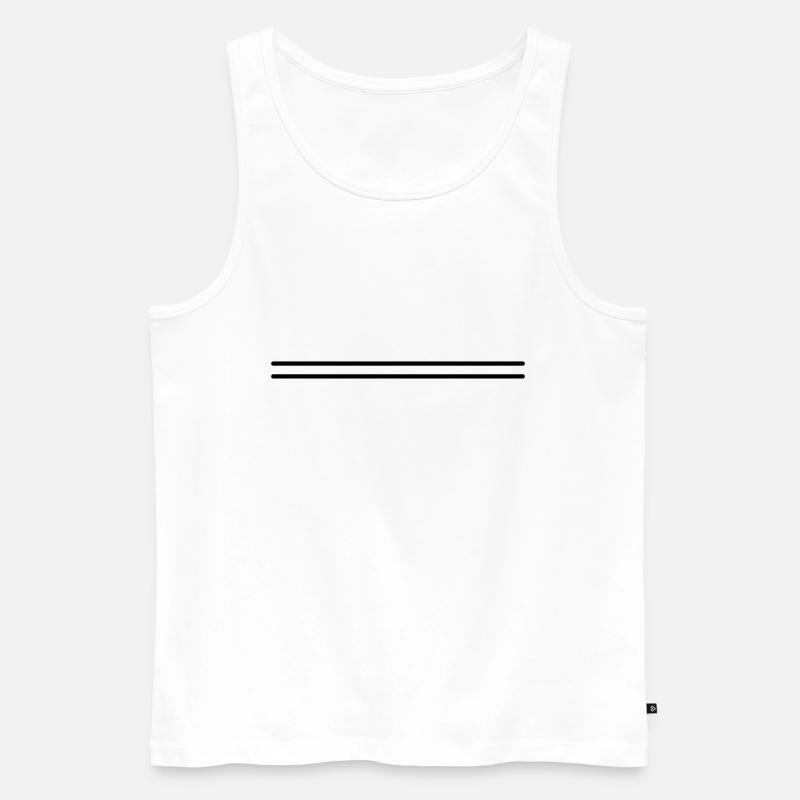 Double line - double lines - Men's Premium Organic Tank Top - white