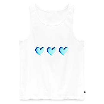 drei herzen blau glitzer - Männer Premium Bio Tank Top - Weiß - Vorne - AI Model Male 178 light (178cm)