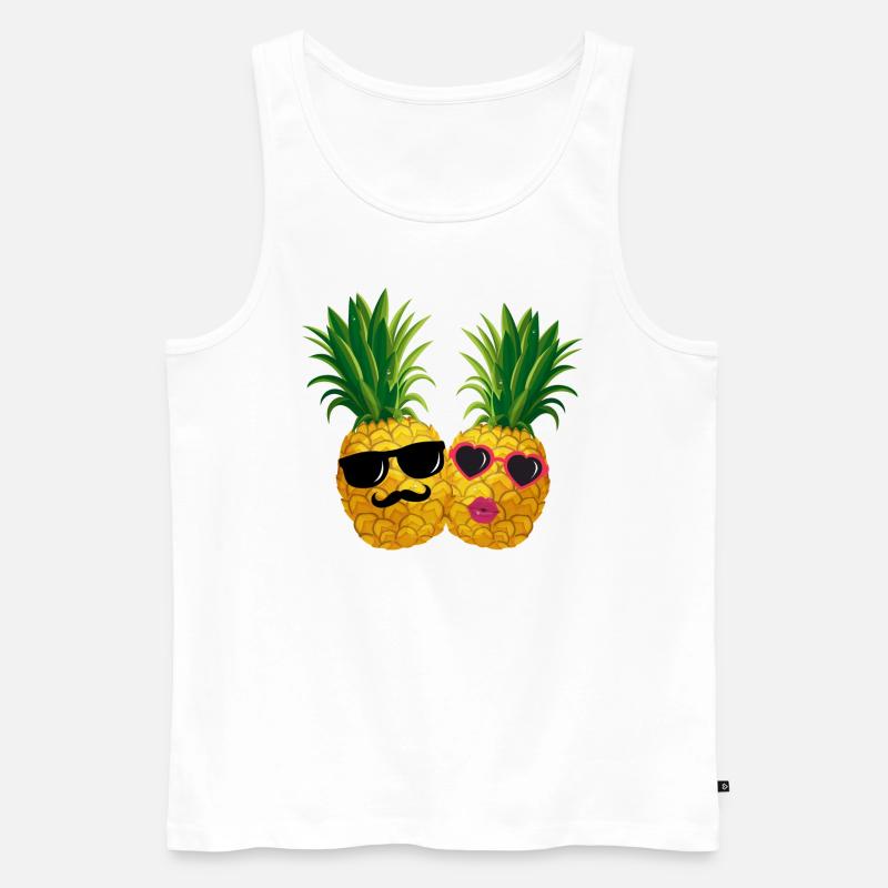 Mr. & Mrs. Pineapple - Männer Premium Bio Tank Top - Weiß