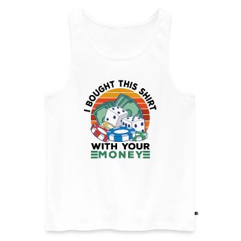 Casino Gambling Slot Machine Card Game - Men's Premium Organic Tank Top - white - Front - Michal (187cm)