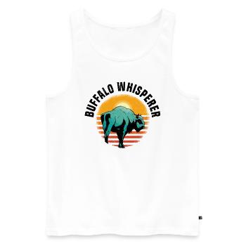 Büffel Bison Ochse Indianer Amerikanisch - Männer Premium Bio Tank Top - Weiß - Vorne - AI Model Male 178 light (178cm)