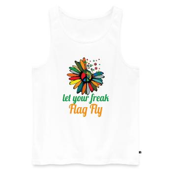 Hippie Peace Sign Peace Flowers Flower Child - Débardeur bio Premium Homme - blanc - Devant - Michal (187cm)