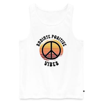Hippie Peace Sign Peace Flowers Flower Child - Débardeur bio Premium Homme - blanc - Devant - Michal (187cm)