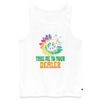 Hippie Peace Sign Peace Flowers Flower Child - Men's Premium Organic Tank Top - white - Front - Michal (187cm)
