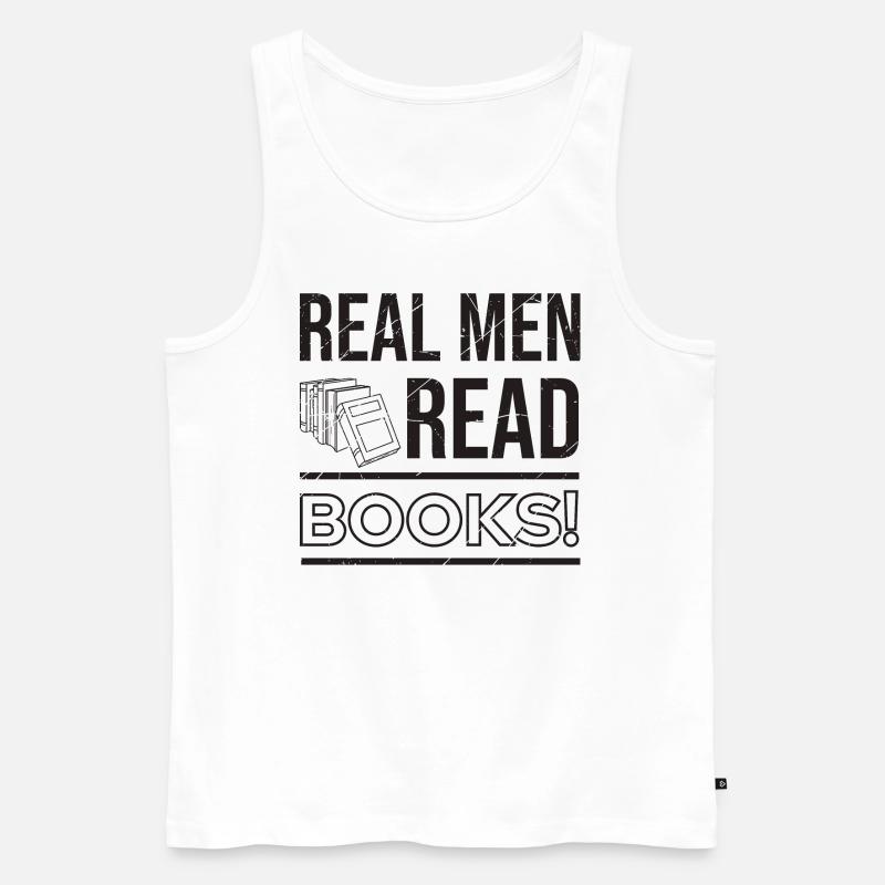 Buch - Männer Premium Bio Tank Top - Weiß