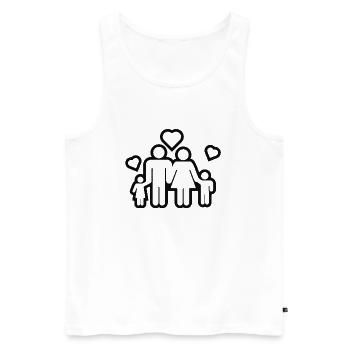 Familie - Männer Premium Bio Tank Top - Weiß - Vorne - Michal (187cm)