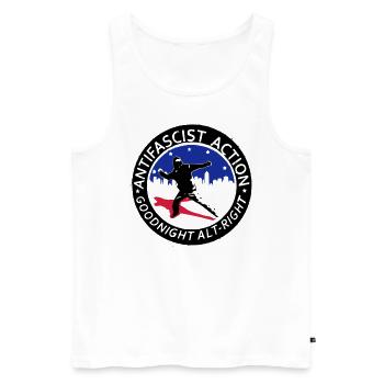 Antifascist Action - Good Night Alt-Right - Men's Premium Organic Tank Top - white - Front - AI Model Male 178 light (178cm)