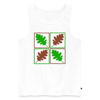 Feuilles de bois allemands feuilles glands automne - Débardeur bio Premium Homme - blanc - Devant - AI Model Male 178 light (178cm)