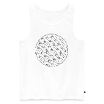 lebensblume - Männer Premium Bio Tank Top - Weiß - Vorne - Michal (187cm)