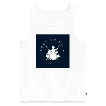 Klara - Männer Premium Bio Tank Top - Weiß - Vorne - Michal (187cm)