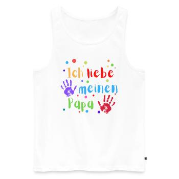 ICH LIEBE MEINEN PAPA - Männer Premium Bio Tank Top - Weiß - Vorne - Michal (187cm)