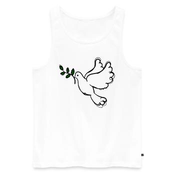 Taube des Friedens - Männer Premium Bio Tank Top - Weiß - Vorne - AI Model Male 178 light (178cm)