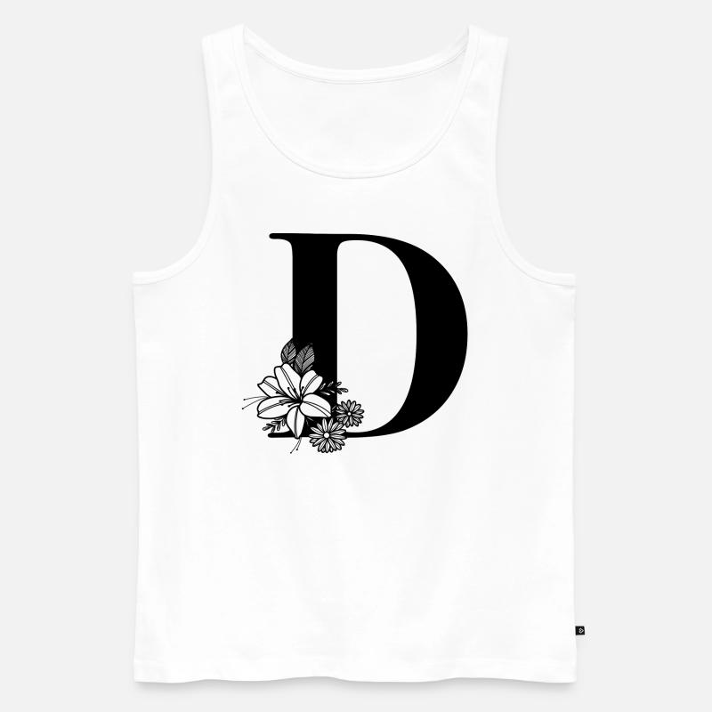 Buchstabe D - Männer Premium Bio Tank Top - Weiß