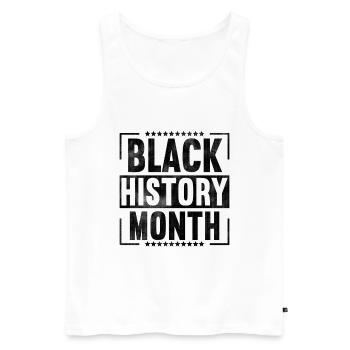 Black History Month - Men's Premium Organic Tank Top - white - Front - AI Model Male 178 light (178cm)