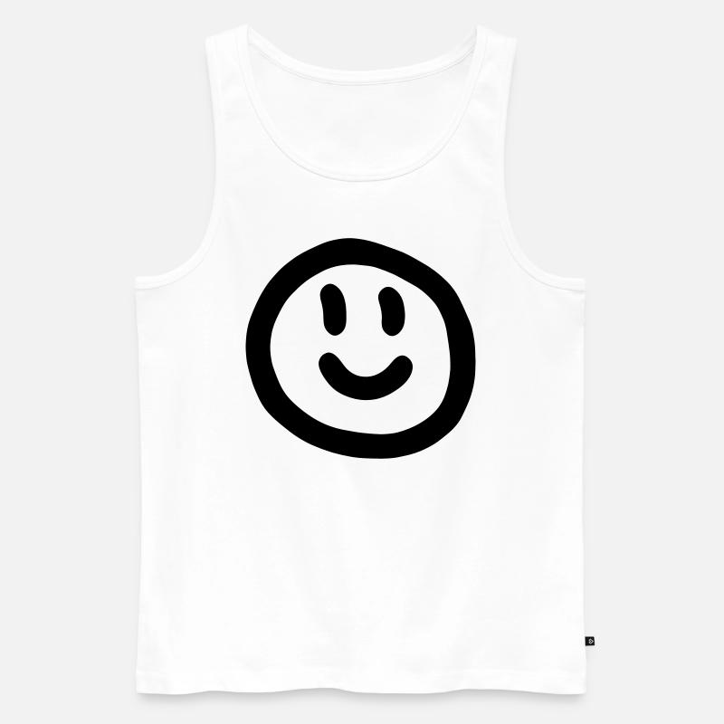 Happy Face - Männer Premium Bio Tank Top - Weiß