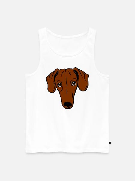 Dackel, kurzhaar - Männer Premium Bio Tank Top - Weiß