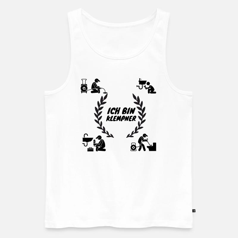 Ich bin Klempner schwarz - Männer Premium Bio Tank Top - Weiß