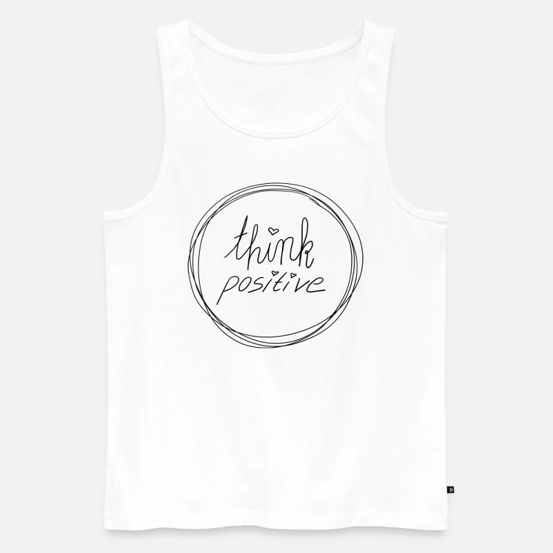 Think positive - Männer Premium Bio Tank Top - Weiß