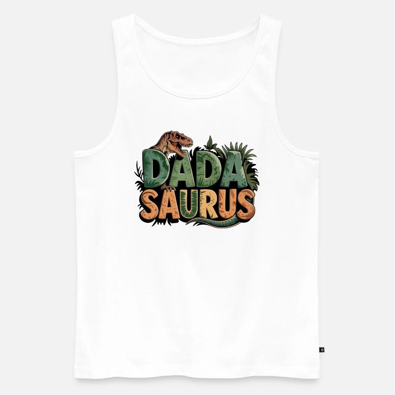 Dinosaurier Papa Saurus Geschenk Papa - Männer Premium Bio Tank Top - Weiß