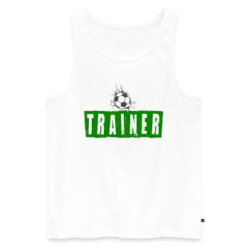 Fußballtrainer - Männer Premium Bio Tank Top - Weiß - Vorne - AI Model Male 178 light (178cm)