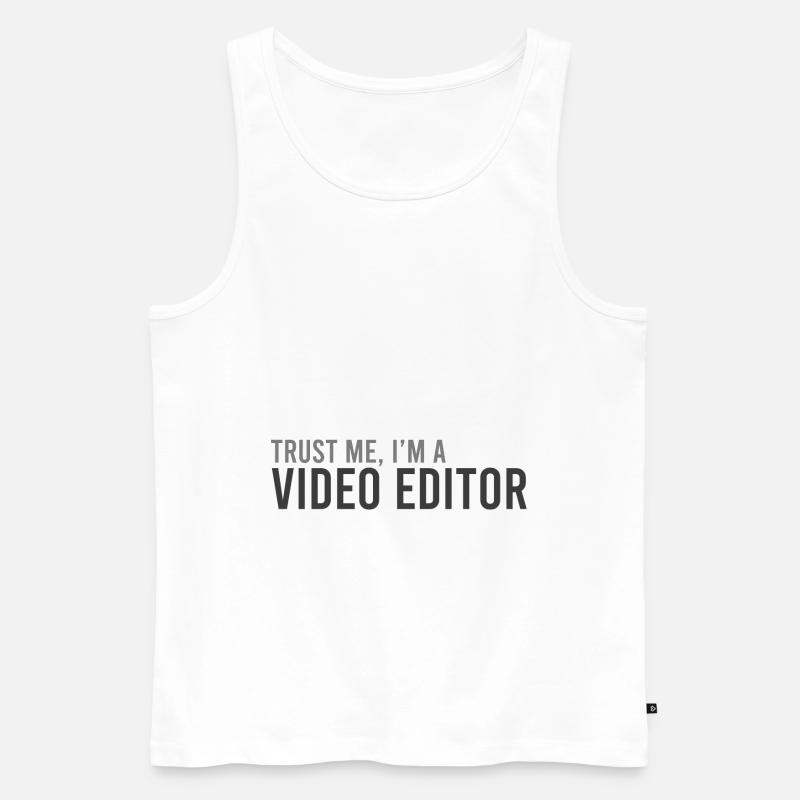Stolzer Video-Editor - Männer Premium Bio Tank Top - Weiß