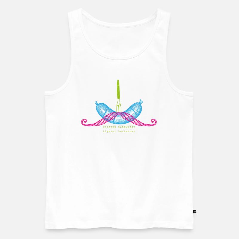 Hipster Bartwurst Neon - Männer Premium Bio Tank Top - Weiß