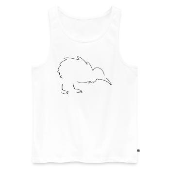 Kiwi Line Art - Minimalist - Men's Premium Organic Tank Top - white - Front - Michal (187cm)